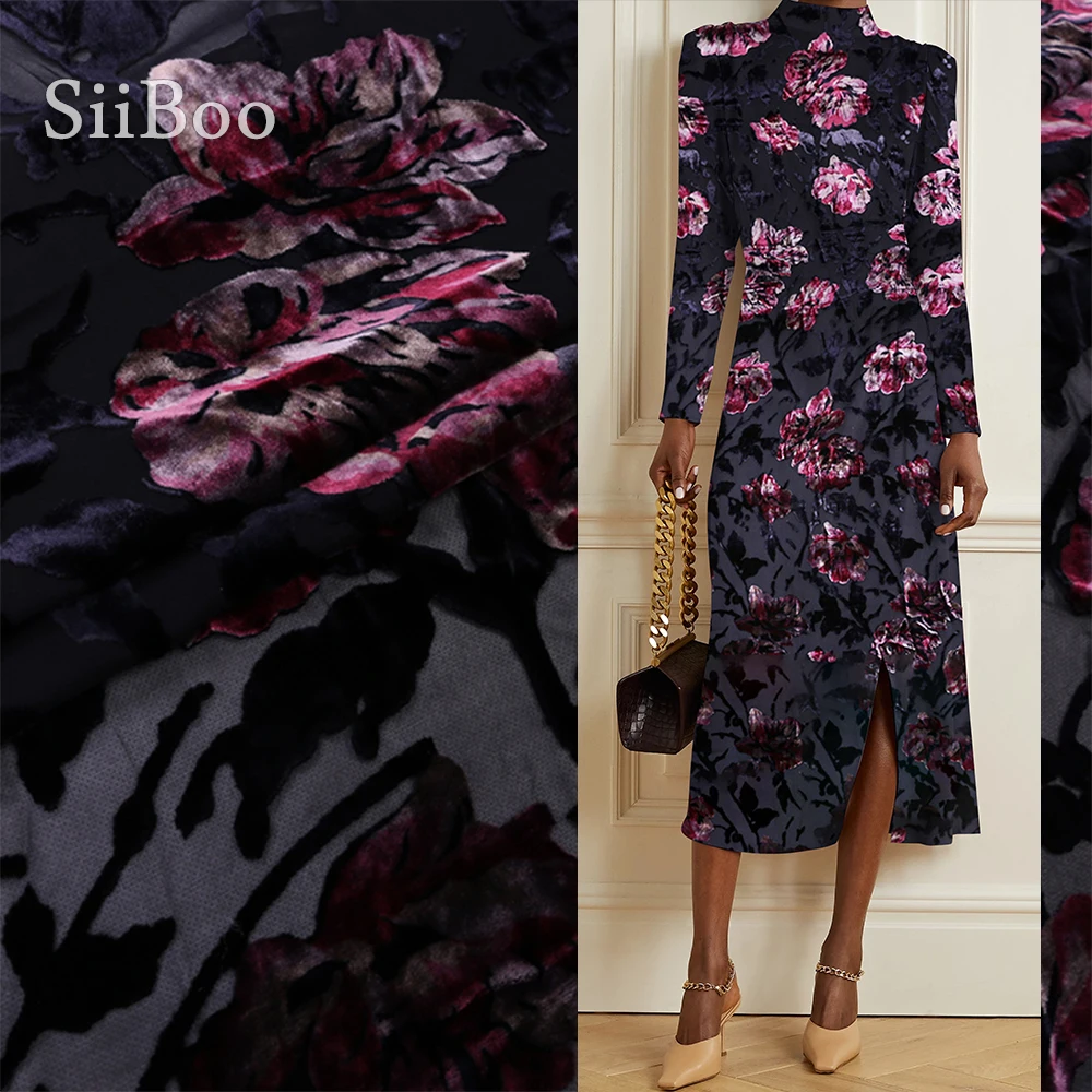 Женская бархатная ткань Siiboo Рубашка Платье из чистого натурального шелка и