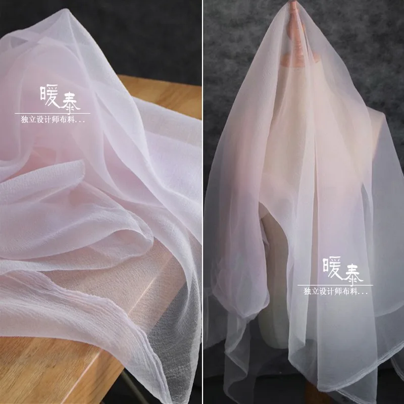 

Crepe Tulle Fabric Light Pink Organza DIY Patchwork Veil Scarf Background Decor Various Skirts Wedding Dress Designer Fabric