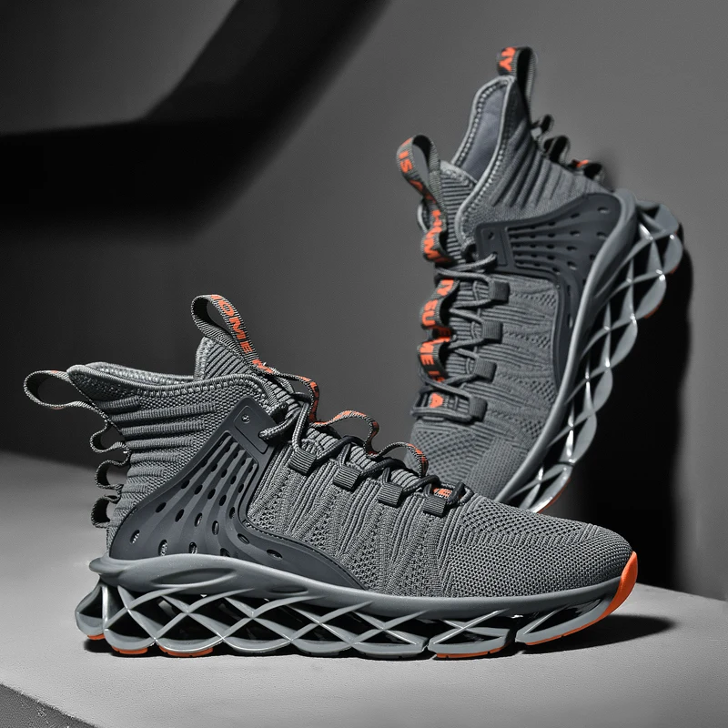 

New High Quality Blade Sneakers Men High Top Daddy Shoes Fashion Lace-Up Walking Footwear Basket Tennis Trainers Chaussure Homme