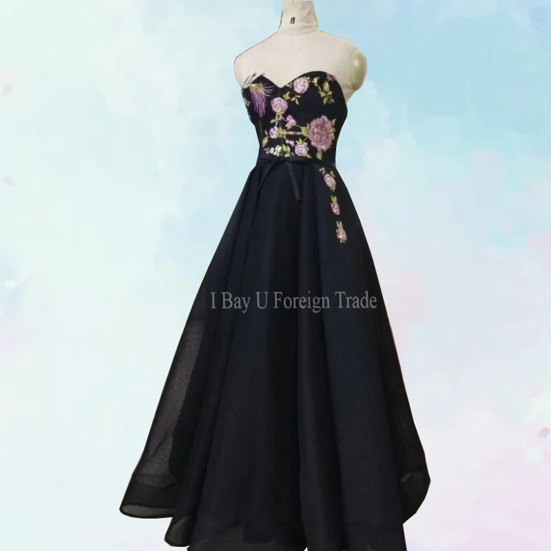 Красивое кружевное вечернее платье 2020 элегантное потрясающее Черное длинное