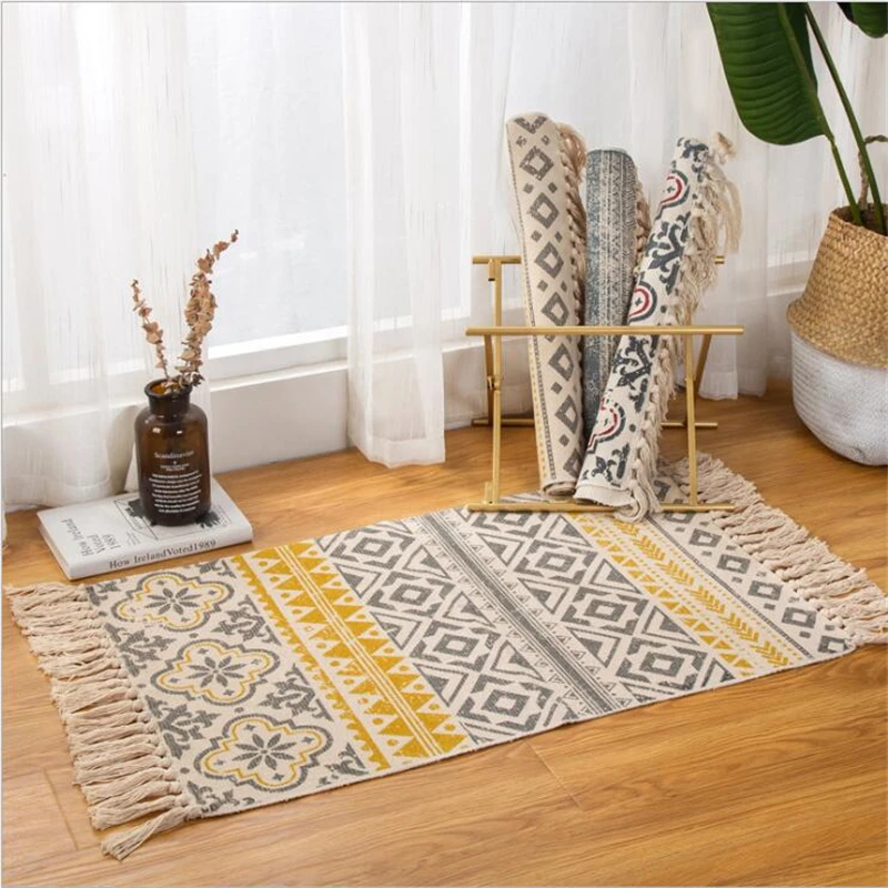 Хлопковые мягкие коврики ручной работы для гостиной спальни под стол 60x90 см
