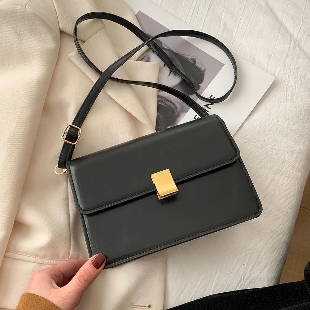 

Vintage PU Leather Crossbody Bags Fashion Female Solid Color Handbags Totes Autumn Women Casual Street Shoulder Messenger Bag