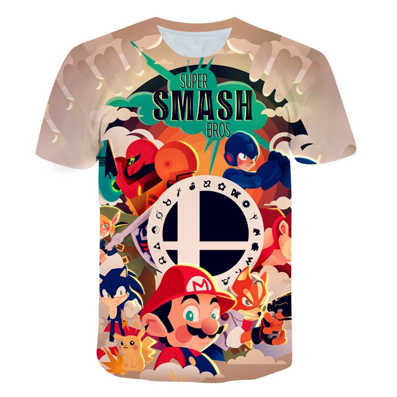 

2021 New Summer Children Clothing 3d Mario Boys Girls T Shirt Short Sleeve T-shirt Kid Boy Casual Cute T-shirt 4-14Years Shirt