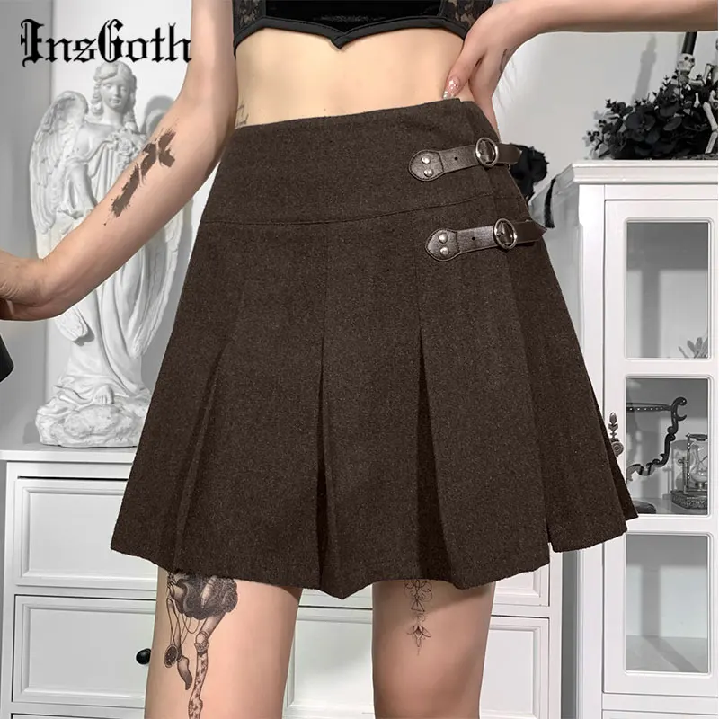 

Юбка-мини в готическом стиле, трапециевидная, с поясом