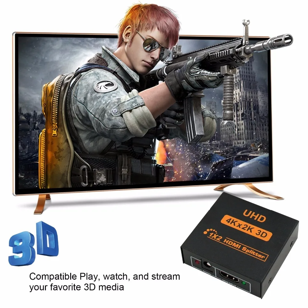 4K HDMI-совместимый сплиттер Full HD 1080p Vide переключатель 1X2 1x4 двойной дисплей для HDTV DVD