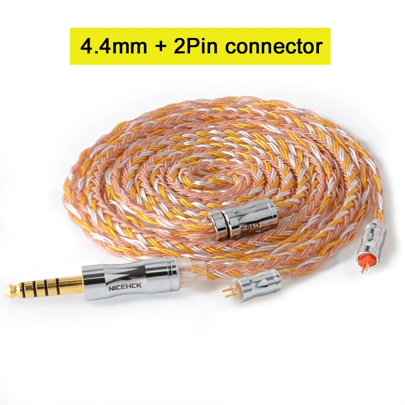 NICEHCK C16-2 16 Core Медь серебро смешанные кабель 3,5/2,5/4,4 мм разъем MMCX/2Pin/QDC/NX7 булавки для ZSX C12 TFZ V90 NICEHCK NX7 Pro/F3