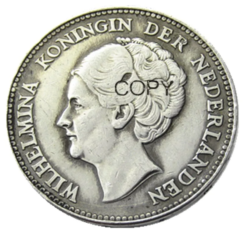Копия посеребренной декоративной монеты 1 Gulden Wilhelmina I Нидерланды 1929 г. | Дом и сад