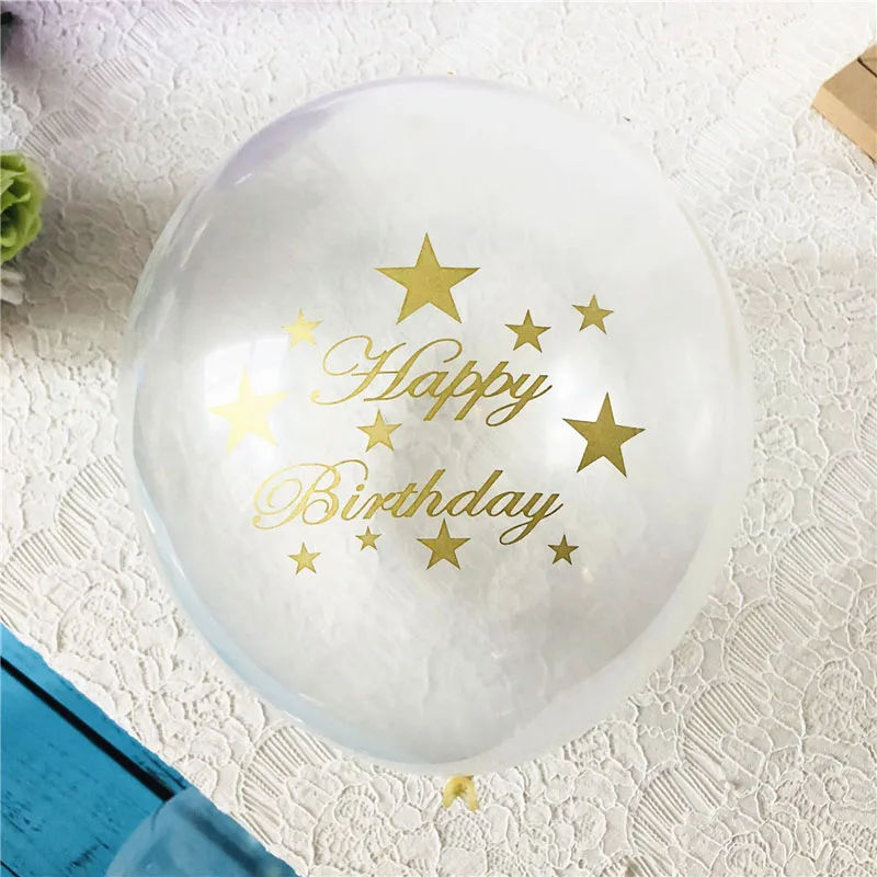 

Tofok 5pcs/set Transparent Balloons Happy Birthday Party Decoration