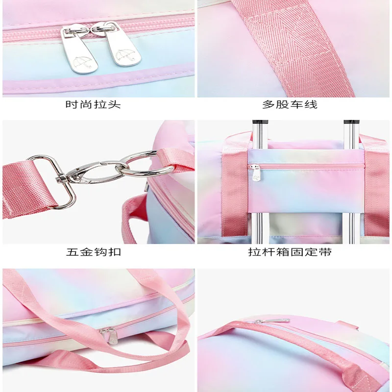 

Travel Bag Women's Portable Shoulder Bag Girls Ballet Bags Cylinder Printing Waterproof Large Capacity Yoga Exercise Fitness Bag