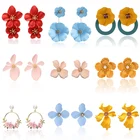 Оптовая продажа, модные женские серьги 2019, корейские серьги с цветами, Винтажные серьги-гвоздики, цветные модные ювелирные изделия в стиле бохо для вечеринок