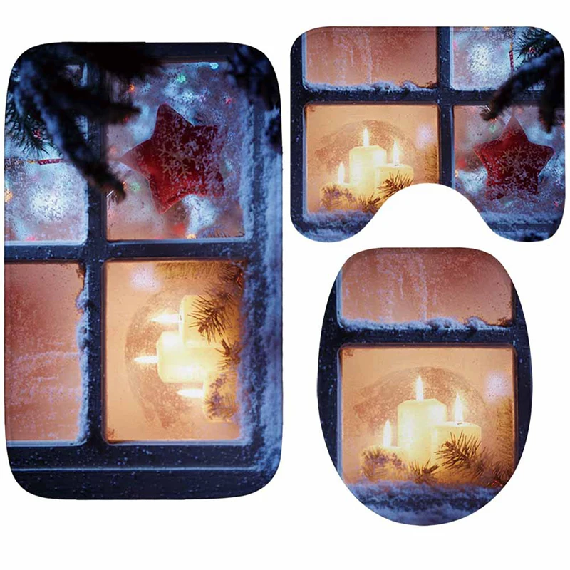 Рождественский коврик для ванной Zeegle нескользящий пола Впитывающий Коврик