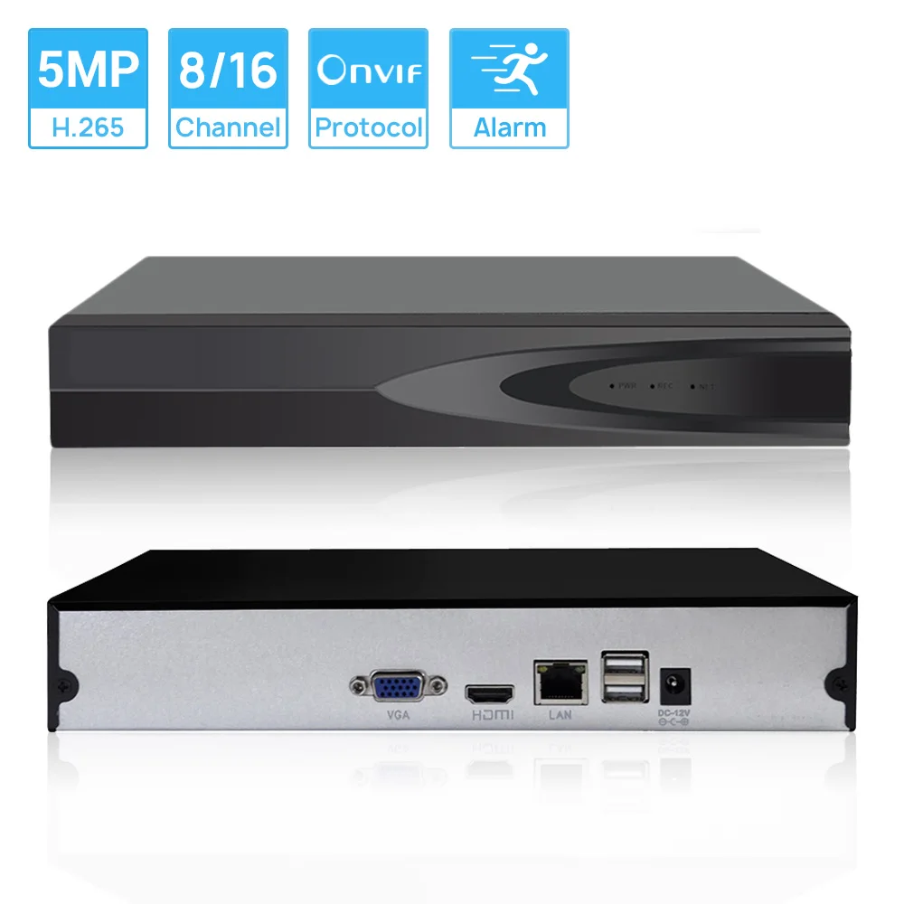 

Hamrolte H.265 ONVIF CCTV NVR 16CH 5MP/9CH 4K Network Video Recorder Face Detection Xmeye Cloud Max 4K Video Output P2P