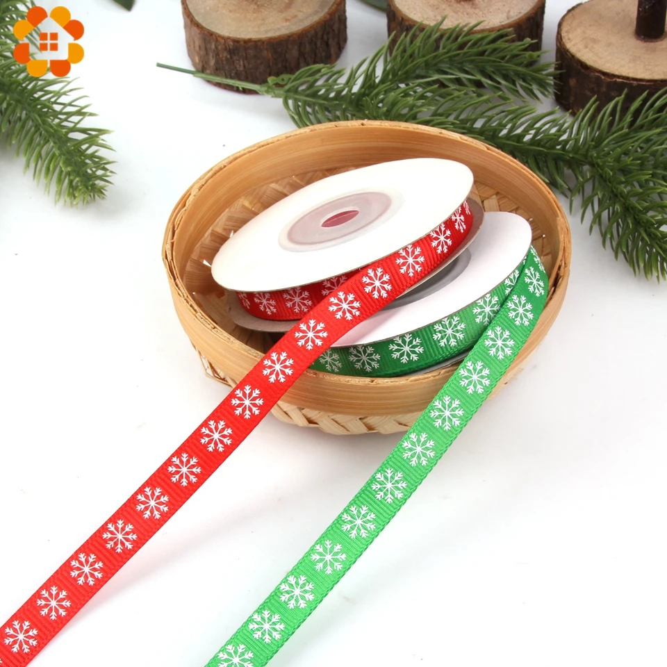 10 ярдов Рождественская яркая атласная лента упаковочная DIY ремесла подарочная