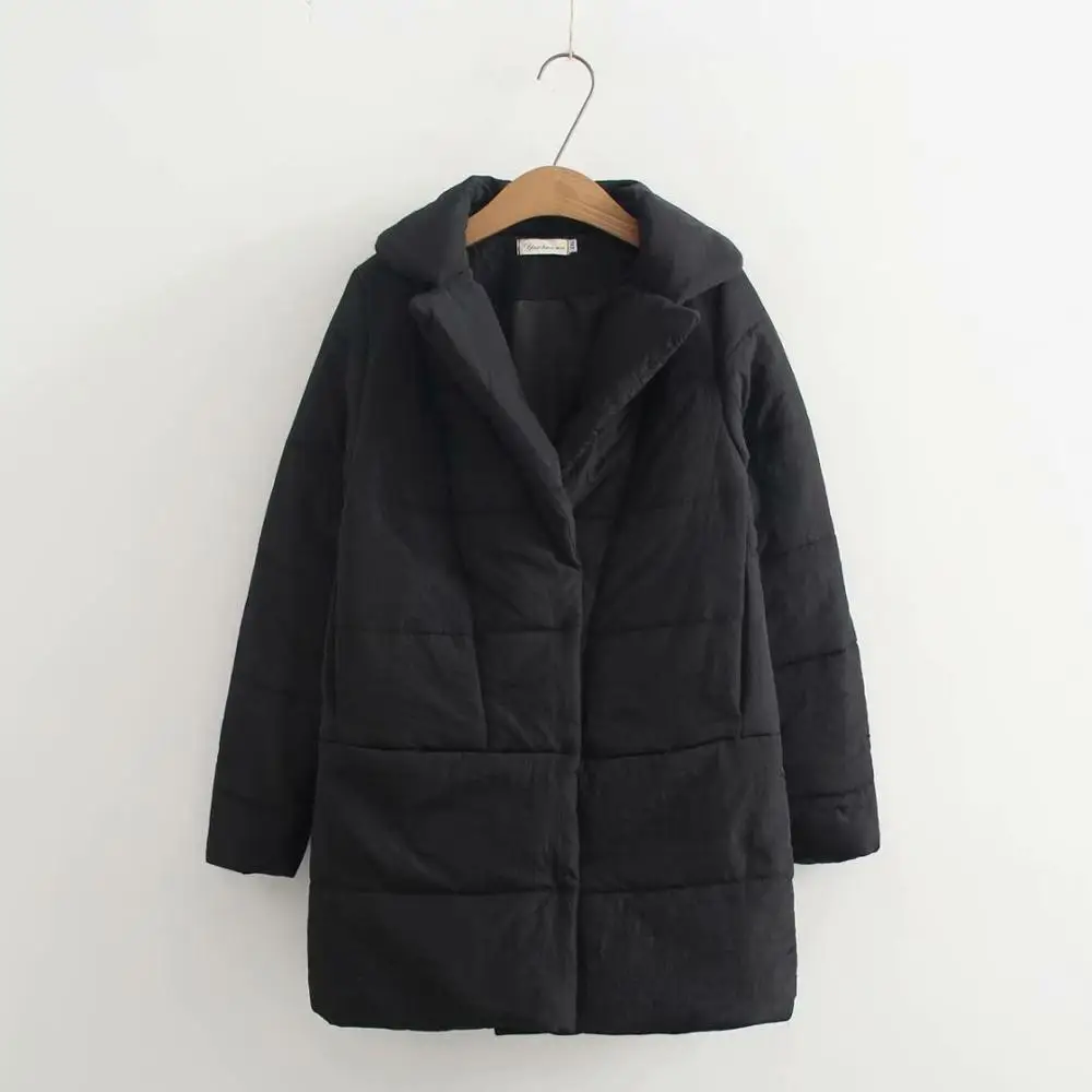 

Plus size thick solid black red army green women loose winter jackets 2020 new casual ladies cotton parka coats female