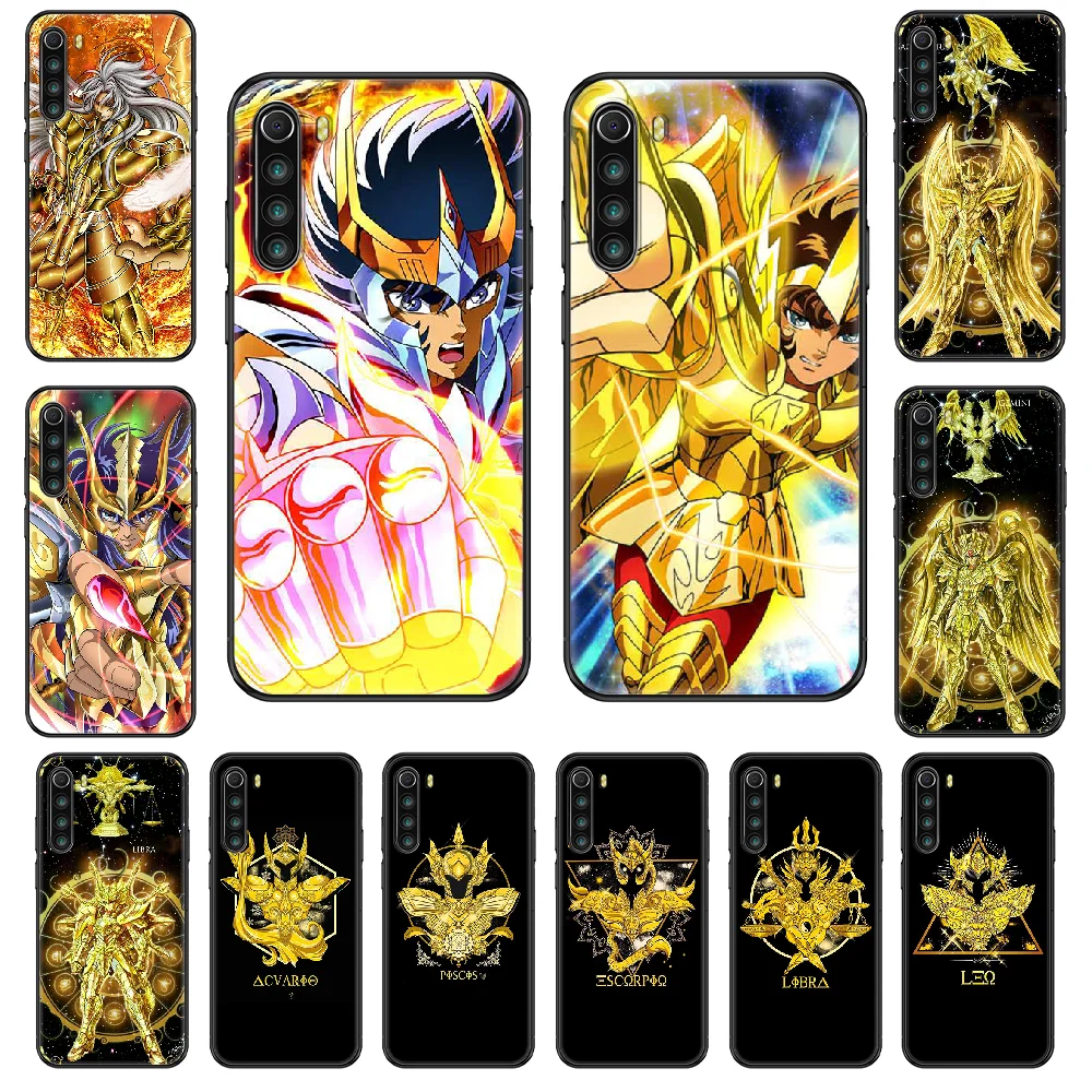 Чехол для телефона с аниме Saint Seiya черный мягкий силиконовый бампер Xiaomi Redmi Note S2 4 5 6