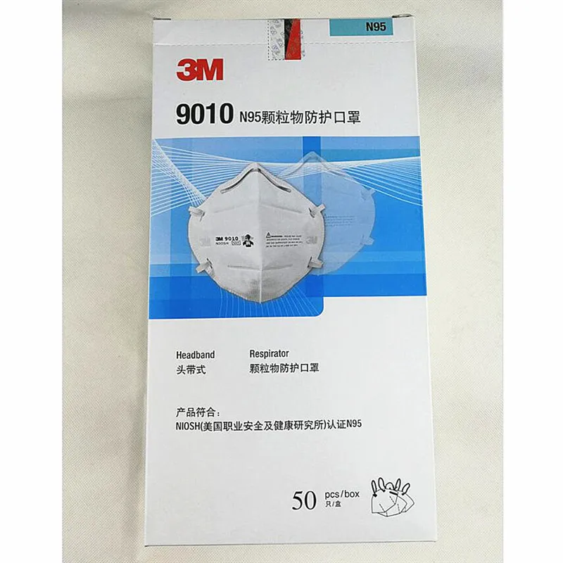 50 шт./лот 3 м 9010 N95 маски против пыли и гриппа H1N1 защитная маска сертифицированная NIOSH/LA маска эффективный антистатический фильтр H012820