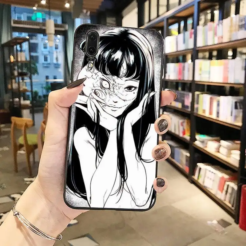 

Junji Ito Tees Horror Black and white Phone Case For Huawei honor Mate P 10 20 30 40 Pro 10i 9 10 20 8 x Lite