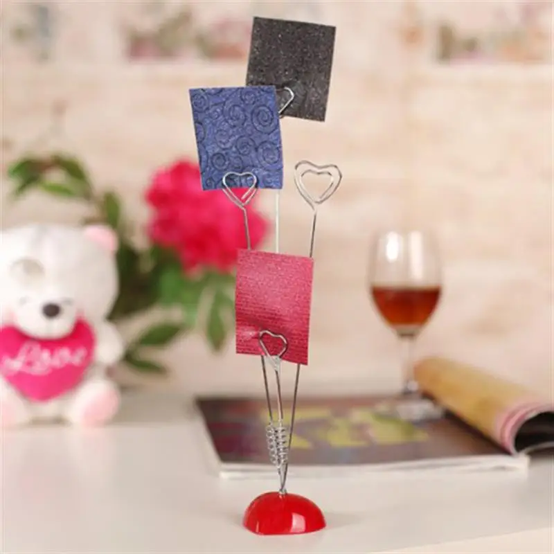 

1pc Photo Clip Durable 4 Head Heart Shape Creative Practical Resin Photo Holder Photo Clip Memo Clip for Home Room Party