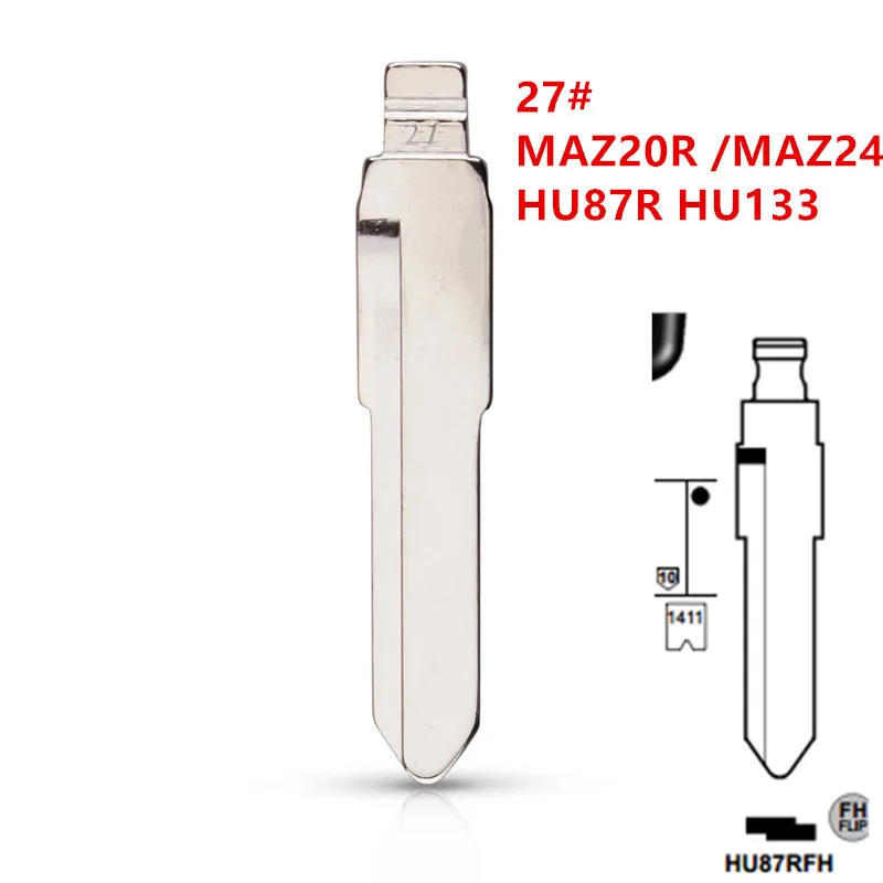 

10 Шт. Металлических Лезвий Для Ключей Без Обрезки 27 # MAZ20R MAZ24 HU87R HU133 Совместим С Универсальным Дистанционным Кл...