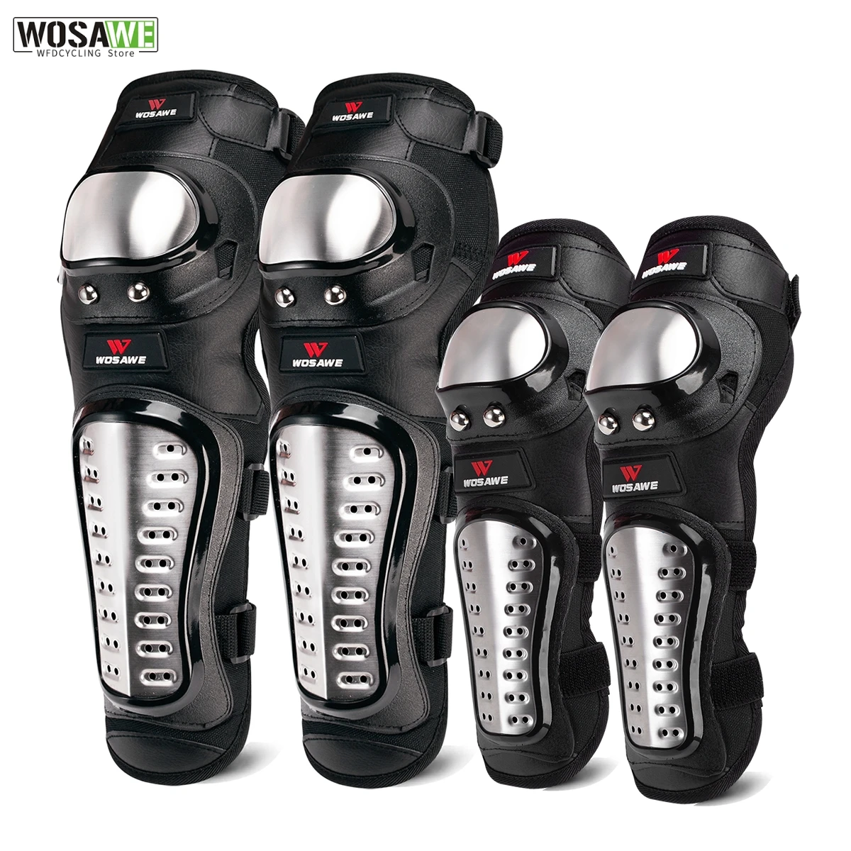 

Wosawe Knee Pads Elbow Guard Stainless Steel Sports Knee Shin Guard Motorcycle Collision Avoidance Ski Snowboard Protector