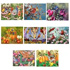 Алмазная живопись 5D, серия цветов и птиц, сделай сам, круглая алмазная живопись, украшение для дома, подарок, подвесная картина 40x30 см