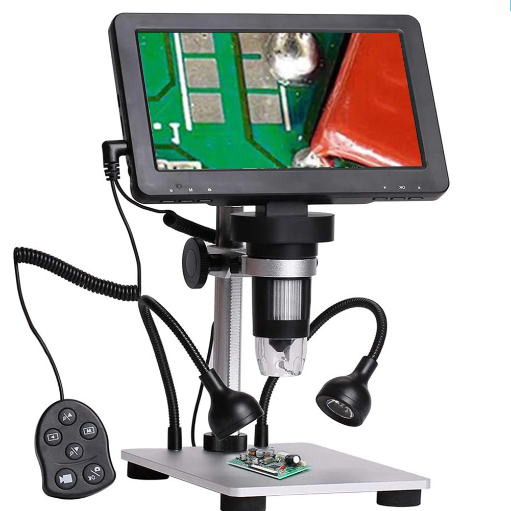

Lectronic Digital Microscope 12MP 7 Inch Large Screen LCD Display For Soldering 1-1200X Continuous Amplification Magnifier Tool