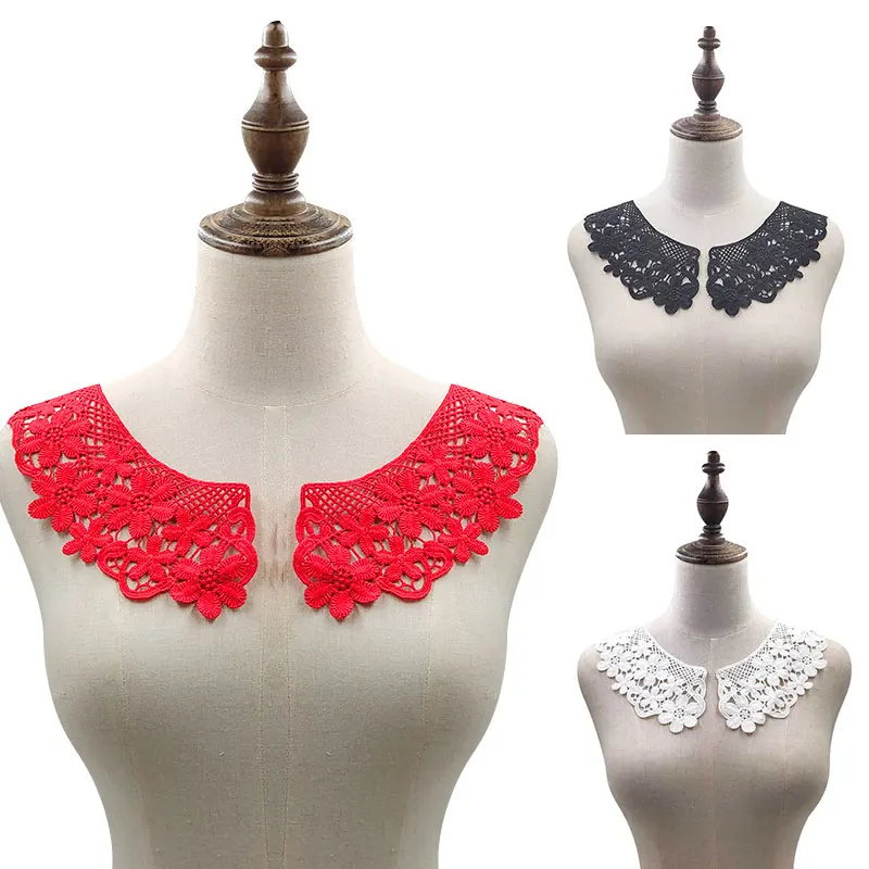 Кружевной тканевый воротник на шею искусственный аппликация вырез сделай сам