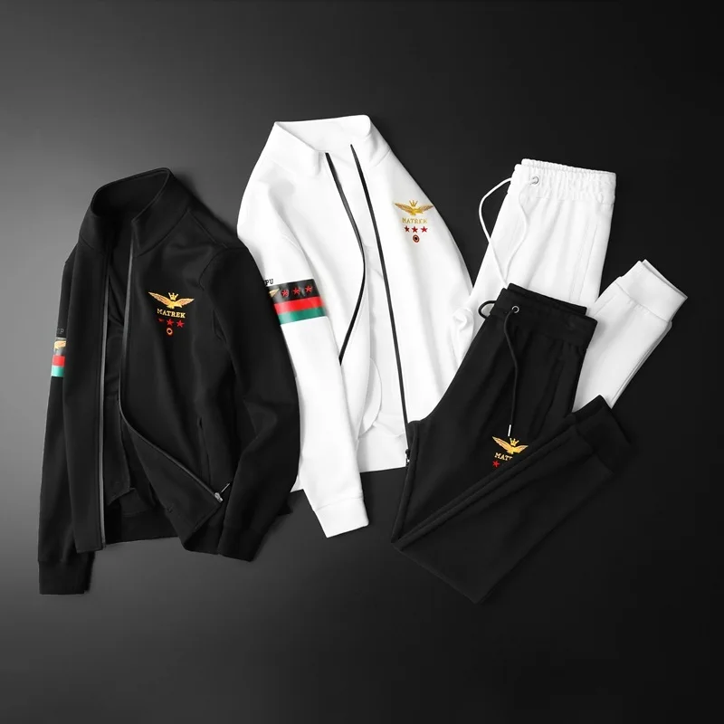 

2022 new autumn and winter trendy men's long-sleeved jacket casual trousers casual sports suit for men large size tracksuit