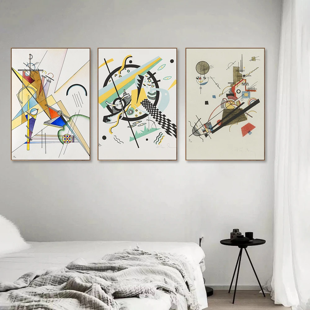 Комбо Картина 3 шт. Василий Кандинский абстрактное искусство стены Холст Плакаты
