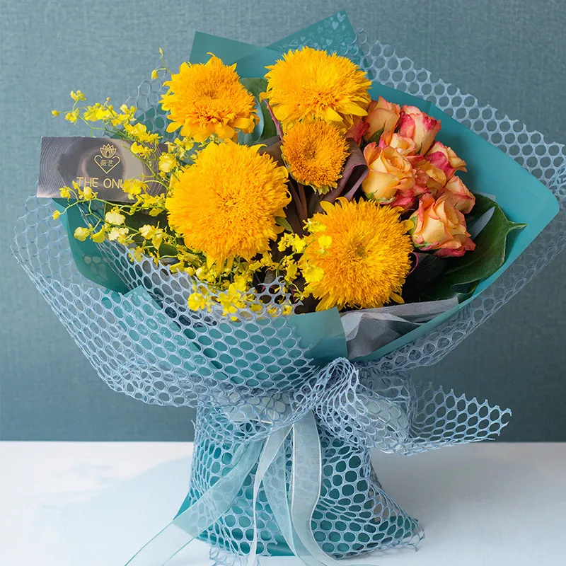 5 ярдов утолщенная ажурная цветочная упаковка сетчатая пряжа изящный корейский