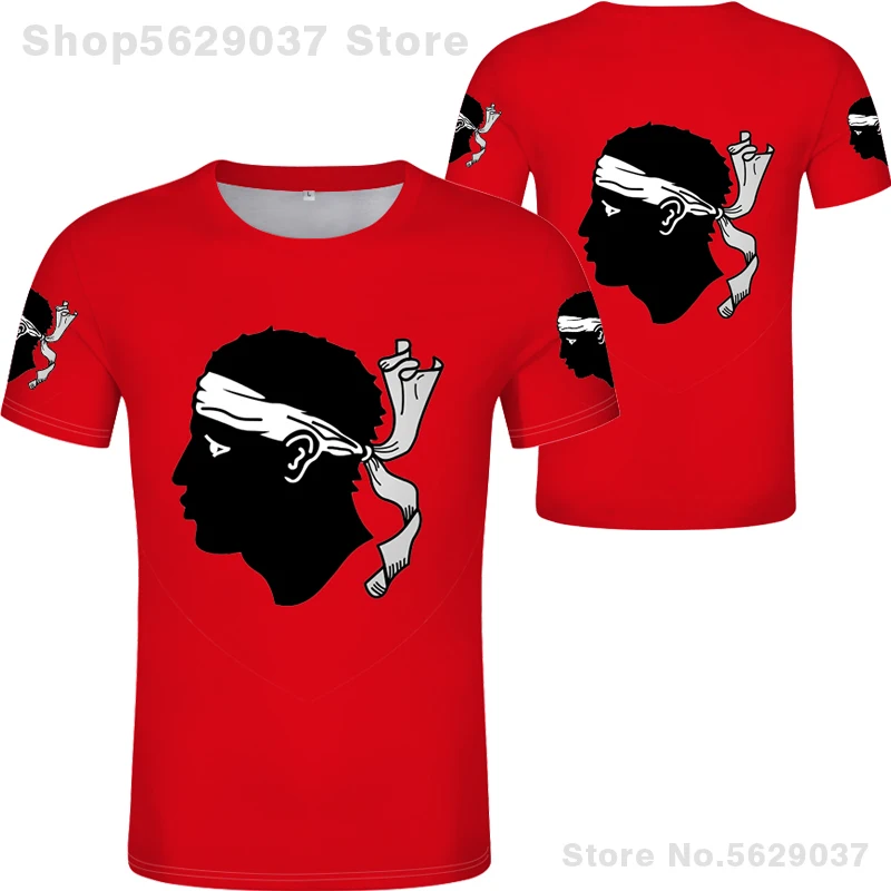 Корсика футболка Бесплатная изготовление под заказ имя номер la corse Корсиканский