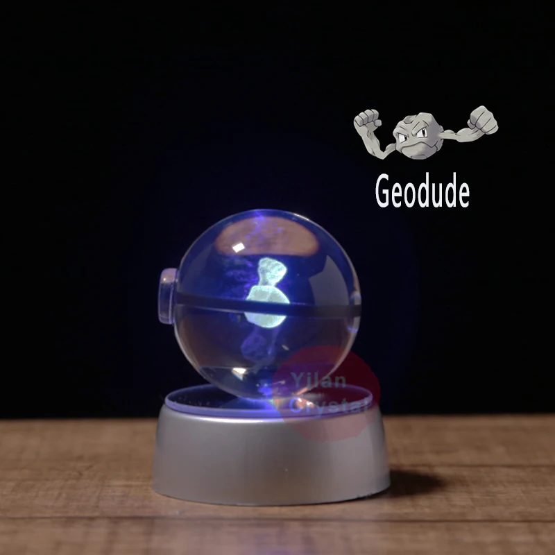 Аниме Покемон персонаж дизайн Geodude Pokeball K9 хрустальный шар со светодиодным