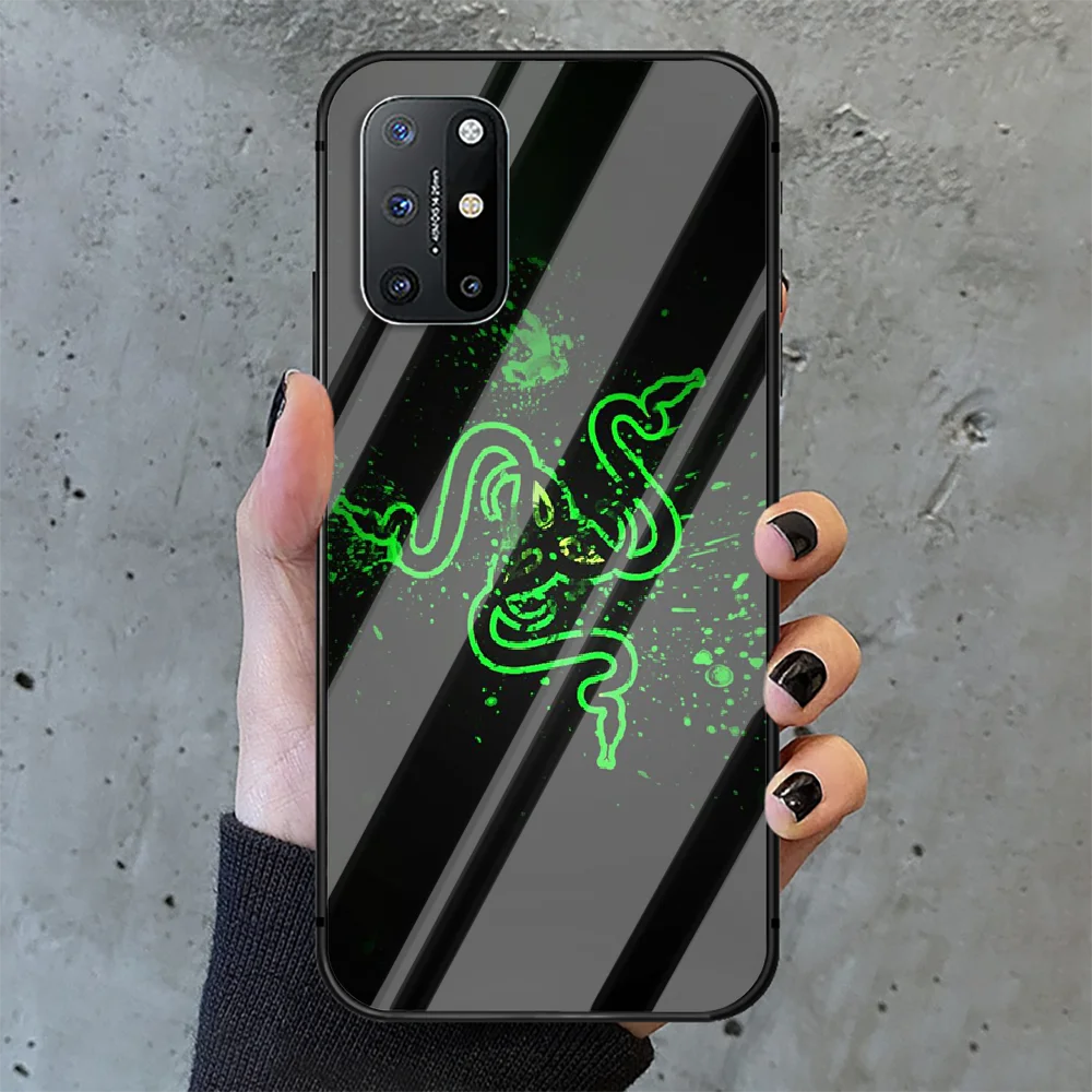 

game equipment brand Razers Phone Tempered Glass Case Cover For Oneplus 5 6 7 8 9 Nord T Pro Prime Black Etui Waterproof