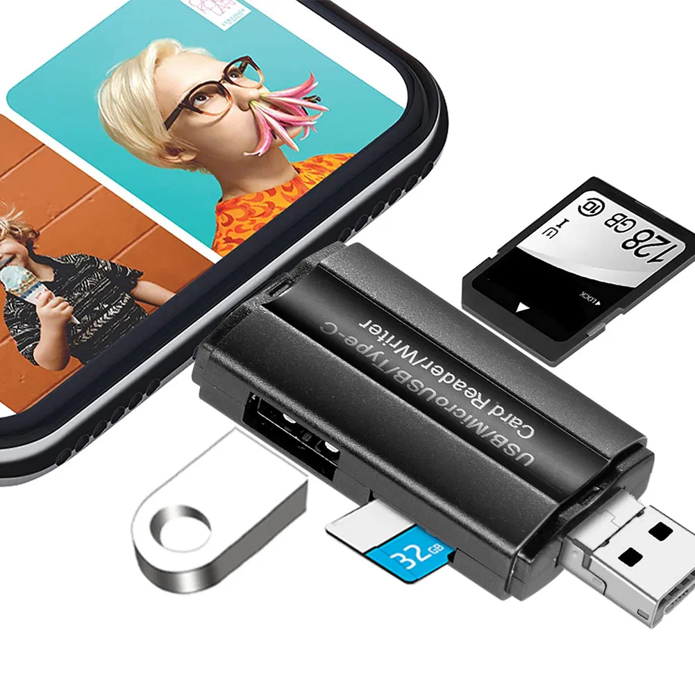 3 в 1 устройство для чтения SD карт USB C 2 0 TF Micro смарт кардридер Type OTG Устройство флеш