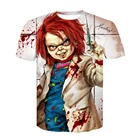 Новинка 2021, футболка с рисунком из фильма ужасов Чаки, футболка с 3D принтом, крутая Мужская и женская футболка Джокера, Повседневная футболка с рисунком клоуна, мужские футболки