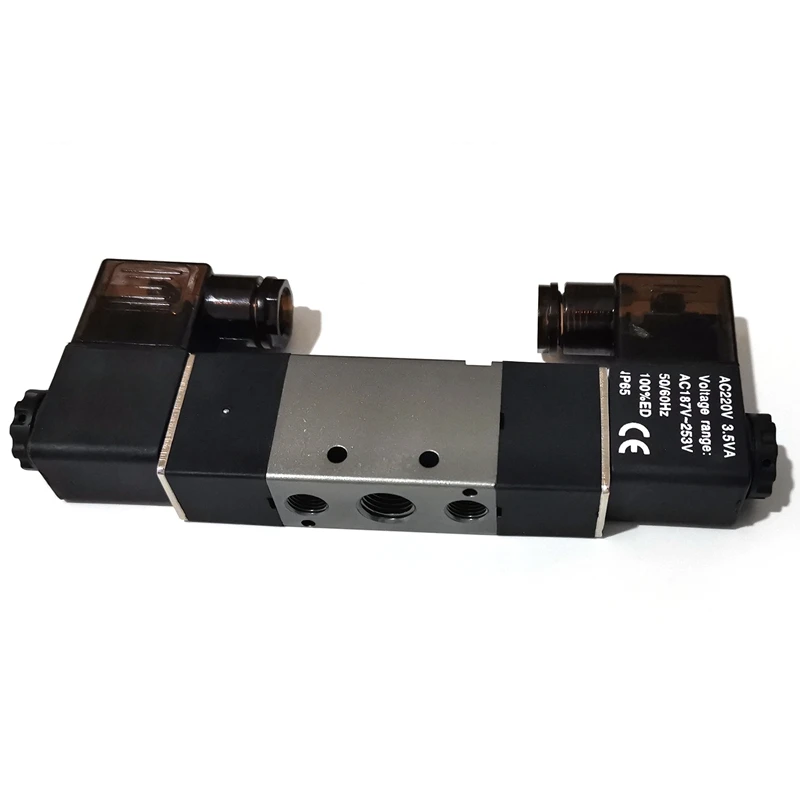 220 В пневматический двойной электрический Соленоидный клапан 2 положения 5