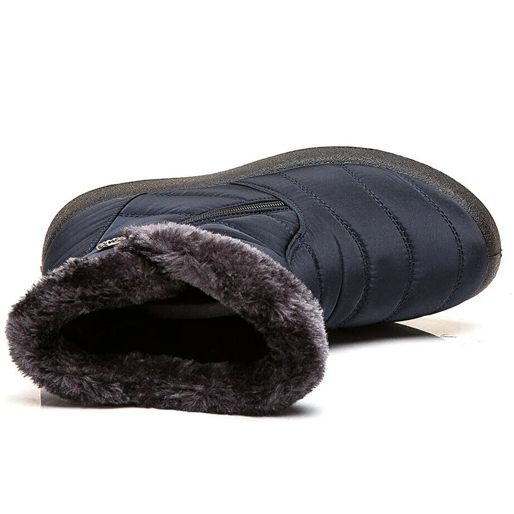 Women Boots 2019 New Fashion Winter Shoes Warm Snow Plush-lined Slip On Waterproof Ankle Female k55 | Обувь
