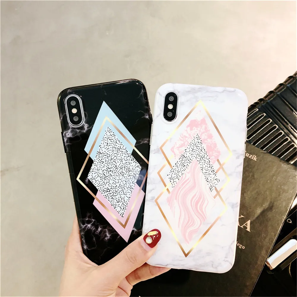 Чехлы с мраморной текстурой для iPhone 11 Pro Max X XS XR Xs чехол 7 8 Plus Защитные | Мобильные