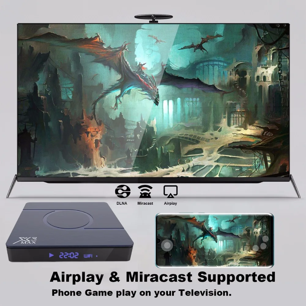 X3 Max ТВ приставка Android 9,0 Amlogic S905X3 4 ГБ 32 ГБ 64 Гб ТВ приставка 8K 1080P HD медиаплеер двойной wifi Netflix Google плеер