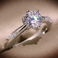 elegant shiny inlaid white sapphire ring romantic love women wedding ring engagement ring gift jewelry souvenir size 6 13