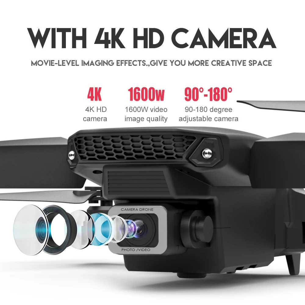 2021 Новый E525 pro Дрон 4k 1080P HD широкоугольная двойная камера Предотвращение
