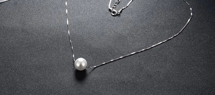 

Silver Necklace Pearl Pendant Women SVN101