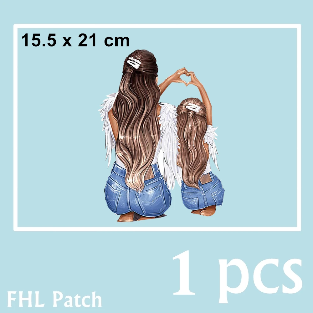 Нашивки Ангел для мамы и дочки термонаклейки на одежду нашивки футболка модные