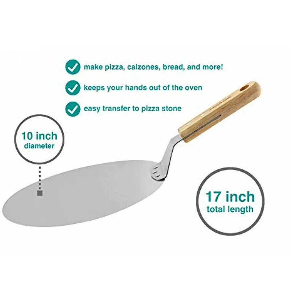 

Pizza Paddle, 10-inch Stainless Steel Blade, Quality Pizza Spatula for Oven Kitchen Accessories