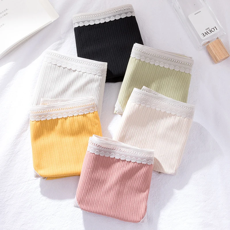 Женские хлопковые трусики со средней талией Roseheart Модные Зеленые и розовые