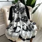 Шарф женский Шелковый, модный качественный брендовый шарф, шаль из мягкого шелка, Пляжная накидка, палантин, бандана, лето 2021
