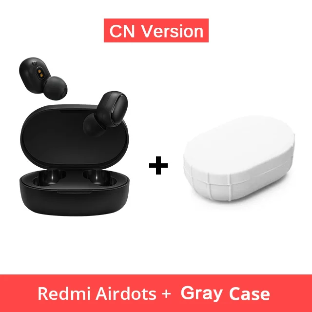 CN Add Gray Case Xiaomi Redmi AirDots наушники Bluetooth гарнитура 5,0 TWS истинный беспроводной стерео SBC милый мини-светильник наушники с автоматической зарядкой - Цвет: CN Add Gray Case