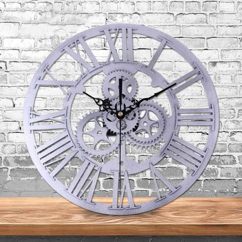 Ретро Художественный стиль настенные часы акриловая Шестерня большие DIY