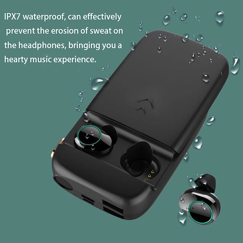 

New Bluetooth Headset 5.0 Wireless Binaural Digital Display Mini In-Ear Sports Headphones