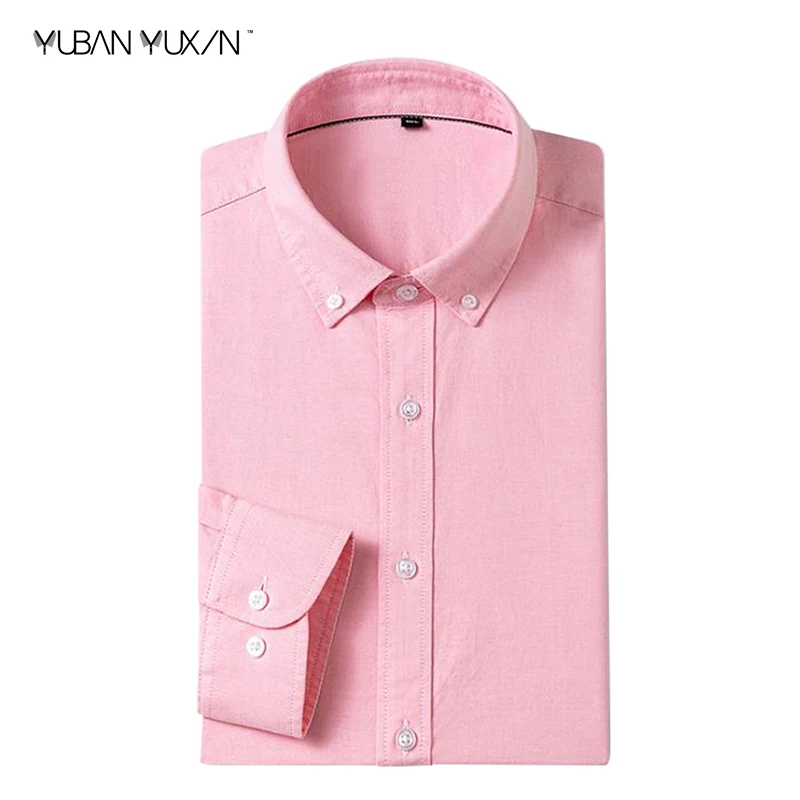 

YUBANYUXIN men Oxford solid color shirt autumn 100% cotton business casual soft shirt breathable skin friendly long sleeve shirt